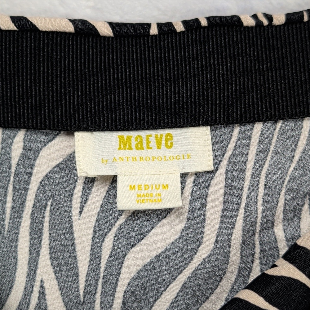 Maeve Anthropologie Zebra Print Ruffle Midi High Low Skirt Size M - Picture 2 of 12